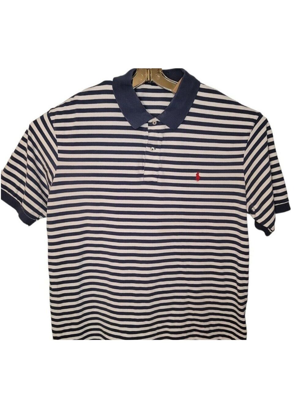 Polo Ralph Lauren Big Tall 2XB Blue Stripe Polo Heritage Prep